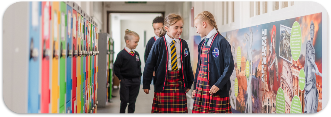 Children Walking in Corridor